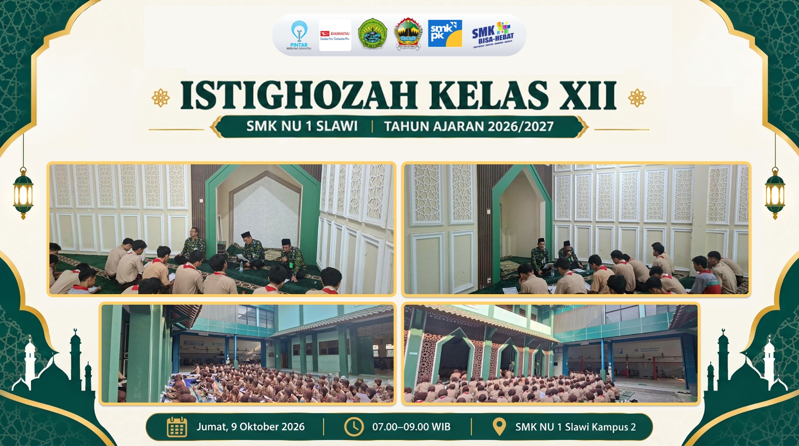 Istighozah Rutin Kelas XII, SMK NU 1 Slawi Perkuat Keimanan dan Karakter Peserta Didik